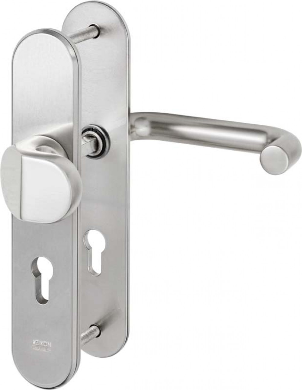 IKON Assa Abloy Stahl Schutzbeschlag Mit PZ Lochung Winkelknauf ikon-assa-abloy-stahl-schutzbeschlag-mit-pz-lochung-winkelknauf