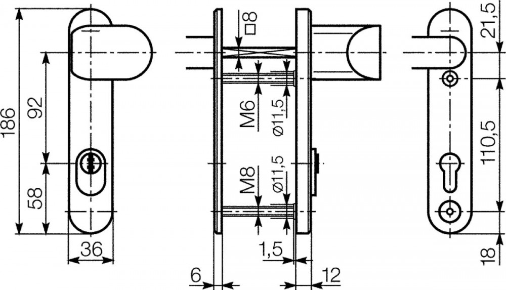 IKON Assa Abloy Stahl Schutzbeschlag Mit Zylinderabdeckung ikon-assa-abloy-stahl-schutzbeschlag-mit-zylinderabdeckung