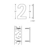 FSB Hausnummer Ziffer 0 Edelstahl (0 38 4005 00000 6204) Technische Zeichnung