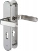 IKON Assa Abloy Stahl-Schutzbeschlag mit PZ-Lochung - Drücker/Drücker Stahl Türbeschlag (S303,FB=Silberfarben (F1),TS=45)
