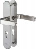 IKON Assa Abloy Stahl-Schutzbeschlag mit PZ-Lochung - Drücker/Drücker Stahl Türbeschlag (S303,FB=Neusilberfarben (F2),TS=70)