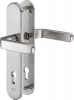 IKON Assa Abloy Stahl-Schutzbeschlag mit PZ-Lochung - Drücker/Drücker Stahl Türbeschlag (S313,FB=Silberfarben (F1),TS=70)