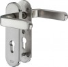 IKON Assa Abloy Stahl-Schutzbeschlag mit PZ-Lochung - Drücker/Drücker Stahl Türbeschlag (S323,FB=Neusilberfarben (F2),TS=95)