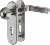 IKON Assa Abloy Stahl-Schutzbeschlag mit PZ-Lochung - Rundknauf/Drücker Stahl Türbeschlag (S326,FB=Neusilberfarben (F2),TS=80)