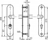 IKON Assa Abloy Stahl-Schutzbeschlag mit Zylinderabdeckung - Drücker/Drücker Stahl Türbeschlag (S403,FB=Silberfarben (F1),TS=50)
