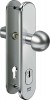 IKON Assa Abloy Stahl-Schutzbeschlag mit Zylinderabdeckung - Rundknauf/Drücker Stahl Türbeschlag (S416,FB=Silberfarben (F1),TS=65)