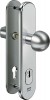 IKON Assa Abloy Stahl-Schutzbeschlag mit Zylinderabdeckung - Rundknauf/Drücker Stahl Türbeschlag (S416,FB=Neusilberfarben (F2),TS=60)