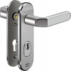 IKON Assa Abloy Stahl-Schutzbeschlag mit Zylinderabdeckung - Drücker/Drücker Stahl Türbeschlag (S423,FB=Silberfarben (F1),TS=85)