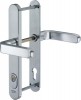 IKON Assa Abloy Stahl-Schutzbeschlag mit Zylinderabdeckung - Drücker/Drücker Stahl Türbeschlag (S643,FB=Silberfarben (F1),TS=90)