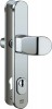 IKON Assa Abloy Stahl-Schutzbeschlag mit Zylinderabdeckung - Winkelknauf/Drücker Stahl Türbeschlag (S648,FB=Silberfarben (F1),TS=70)