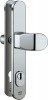 IKON Assa Abloy Stahl-Schutzbeschlag mit Zylinderabdeckung - Winkelknauf/Drücker Stahl Türbeschlag (S648,FB=Silberfarben (F1),TS=80)