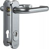 IKON Assa Abloy Stahl-Schutzbeschlag mit Zylinderabdeckung - Drücker/Drücker Feuerschutzbeschläge Türbeschlag (S6B3,VAR=PAN,AUS=ZA0-IKON,FB=Silberfarben (F1))