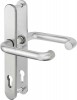 IKON Assa Abloy Stahl-Schutzbeschlag mit PZ-Lochung - Drücker/Drücker Stahl Türbeschlag (SX43,FB=Silberfarben (F1),TS=110)
