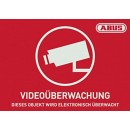 Abus Warnaufkleber Videoüberwachung mit ABUS Logo 74 x 52,5 mm (Art.-Nr. AU1421) 