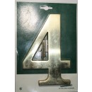 Schössmetall Hausnummer 4 aus massivem Messing poliert 170,5 mm, 110,8 mm