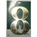 Schössmetall Hausnummer 8 aus massivem Messing poliert 170,5 mm, 120,2 mm