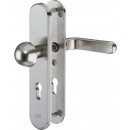 IKON Assa Abloy Stahl-Schutzbeschlag mit PZ-Lochung - Rundknauf/Drücker Stahl Türbeschlag (S306, FB=Neusilberfarben (F2), TS=70)
