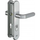 IKON Assa Abloy Stahl-Schutzbeschlag mit Zylinderabdeckung - Drücker/Drücker Stahl Türbeschlag (S403, FB=Neusilberfarben (F2), TS=80)