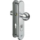 IKON Assa Abloy Stahl-Schutzbeschlag mit Zylinderabdeckung - Rundknauf/Drücker Stahl Türbeschlag (S406, FB=Neusilberfarben (F2), TS=85)