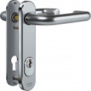 IKON Assa Abloy Stahl-Schutzbeschlag mit Zylinderabdeckung - Drücker/Drücker Feuerschutzbeschläge Türbeschlag (S6B3, VAR=FS, AUS=ZA0-IKON, FB=Silberfarben (F1), TS=50)