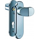 IKON Assa Abloy Stahl-Schutzbeschlag - Winkelknauf/Drücker Stahl Türbeschlag (SB28, FB=Silberfarben (F1), TS=90)