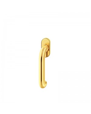 FSB Fenstergriff ovalrosette 7 mm Stift 10 mm Nocken Stiftüberstand 24-38 mm Messing poliert lackiert (0 34 1146 09039 4205)