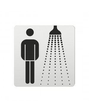 FSB Hinweiszeichen Dusche Herren Lasergraviert Aluminium naturfarbig (0 36 4059 00108 0105)