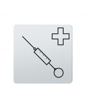 FSB Hinweiszeichen Impfstation Lasergraviert Edelstahl fein matt (0 36 4059 00519 6204)