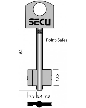 SECU Point- Safes Doppebart- Schlüssel 