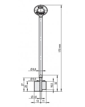 STUV Doppelbartschlüssel mit Gelenk 170 mm, 6,8 mm, 5,5 mm, 3,5 mm