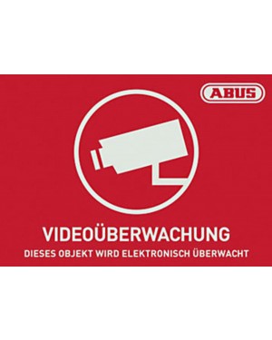 Abus Warnaufkleber Videoüberwachung mit ABUS Logo 74 x 52,5 mm (Art.-Nr. AU1421) 