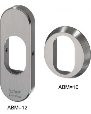IKON Assa Abloy Außenrosette Zubehör und Einzelteile Türbeschlag (1980,ABM=12,FB=Neusilberfarben (F2))