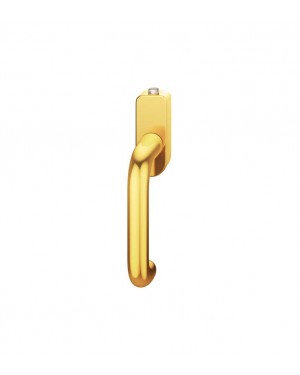 FSB Fenstergriff mit Druckknopfzylinder Messing poliert lackiert (0 34 1146 07600 4205)