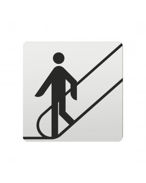 FSB Hinweiszeichen Rolltreppe nach unten Lasergraviert Aluminium naturfarbig (0 36 4059 00015 0105)