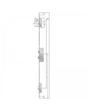 KFV - Mehrfachverriegelung - AS 2600 Schwenkhaken - Bolzen - Kombination - 92 - 35 - 10 - U24x2170x6