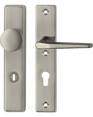 IKON Assa Abloy Schutzbeschlag mit Zylinderabdeckung - Pilzknopf/Drücker Aluminium Beschlag Türbeschlag (SM01 46351)