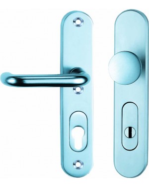 IKON Assa Abloy Schutzbeschlag Alu PI 2000 - Pilzknopf/U-Form Drücker Aluminium Beschlag Türbeschlag (SM02 46380)